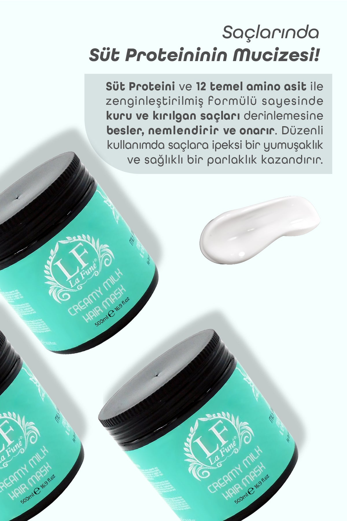 Milk Therapy Kremsi Süt Proteinli Onarıcı Saç Bakım Kremi 500 ml