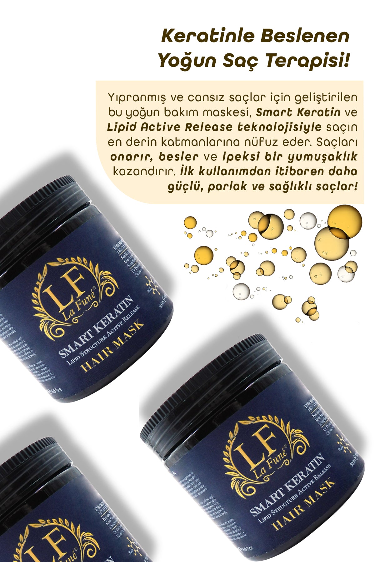 Smart Keratin Micellar Teknolojili Onarıcı Saç Bakım Kremi 500 ml