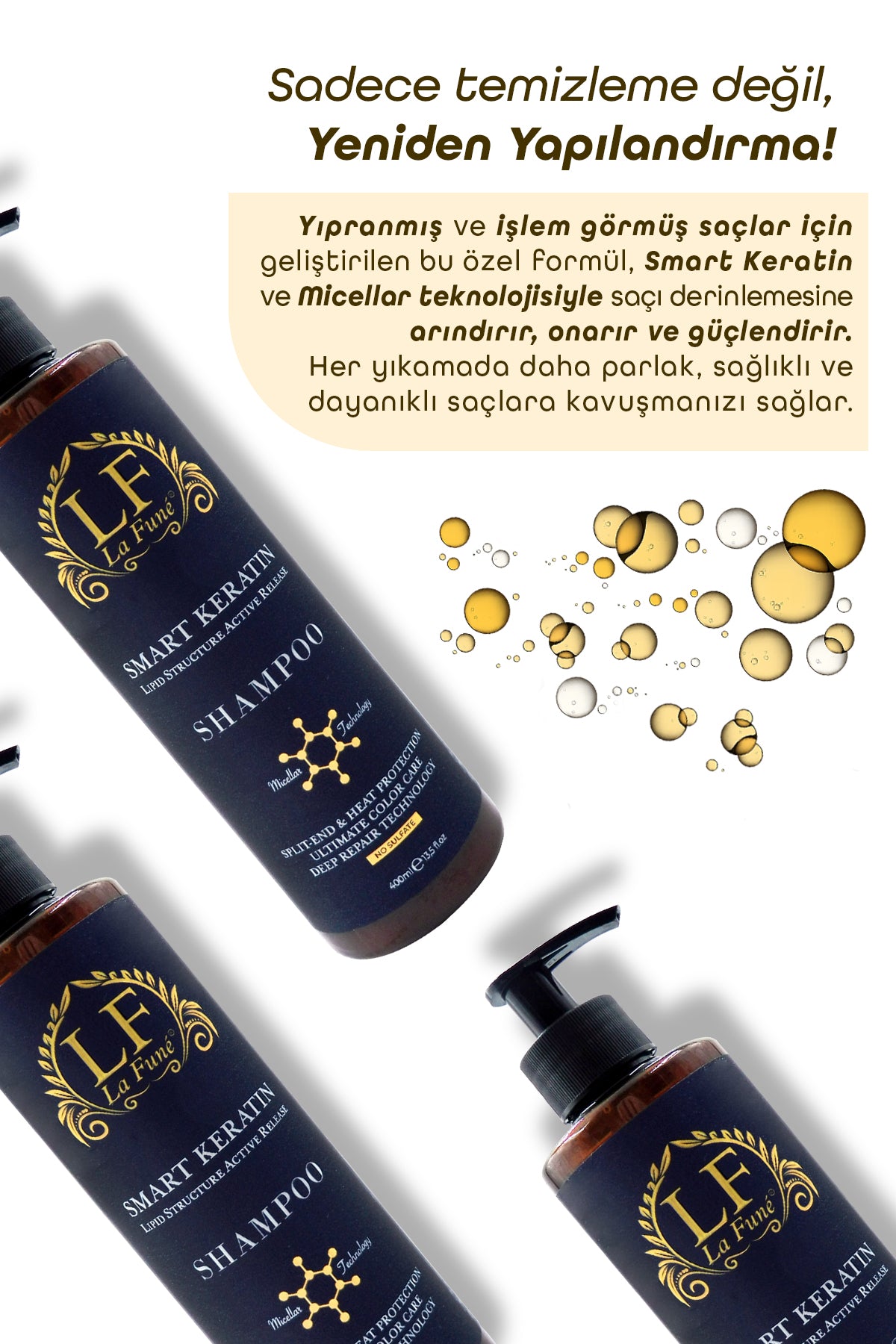 Smart Keratin Micellar Teknolojili Şampuan 400 ml